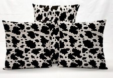 Black  White Cow Spots Pillowcase / Pillow Cover Many Sizes 
