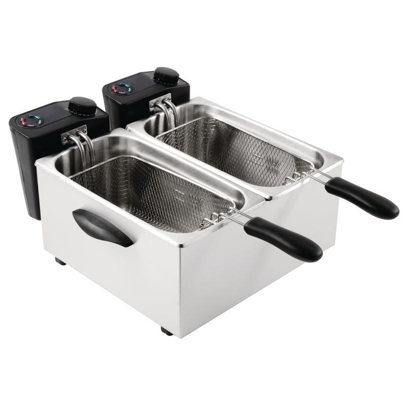 Caterlite Light Duty Double Tank Countertop Fryer 2 x 3.5Ltr - GG199 Catering