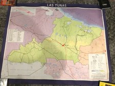 Carte de Las Tunas province Cuba 1982 vintage bon état
