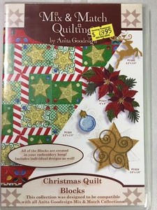 Christmas Quilt Blocks Anitagoodesigns Machine Embroidery Mix And Match Quilting Ebay