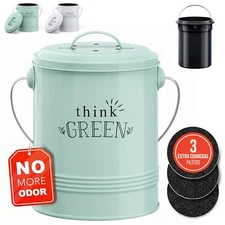 Compost Bin For Kitchen Counter 1.2 Gallon Countertop Composter With Extra Smell