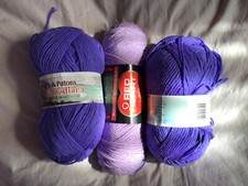 Worsted Acrylic Knitting Yarn -- Lot of 3 Skeins, 2 Match, 1 Coordinating color