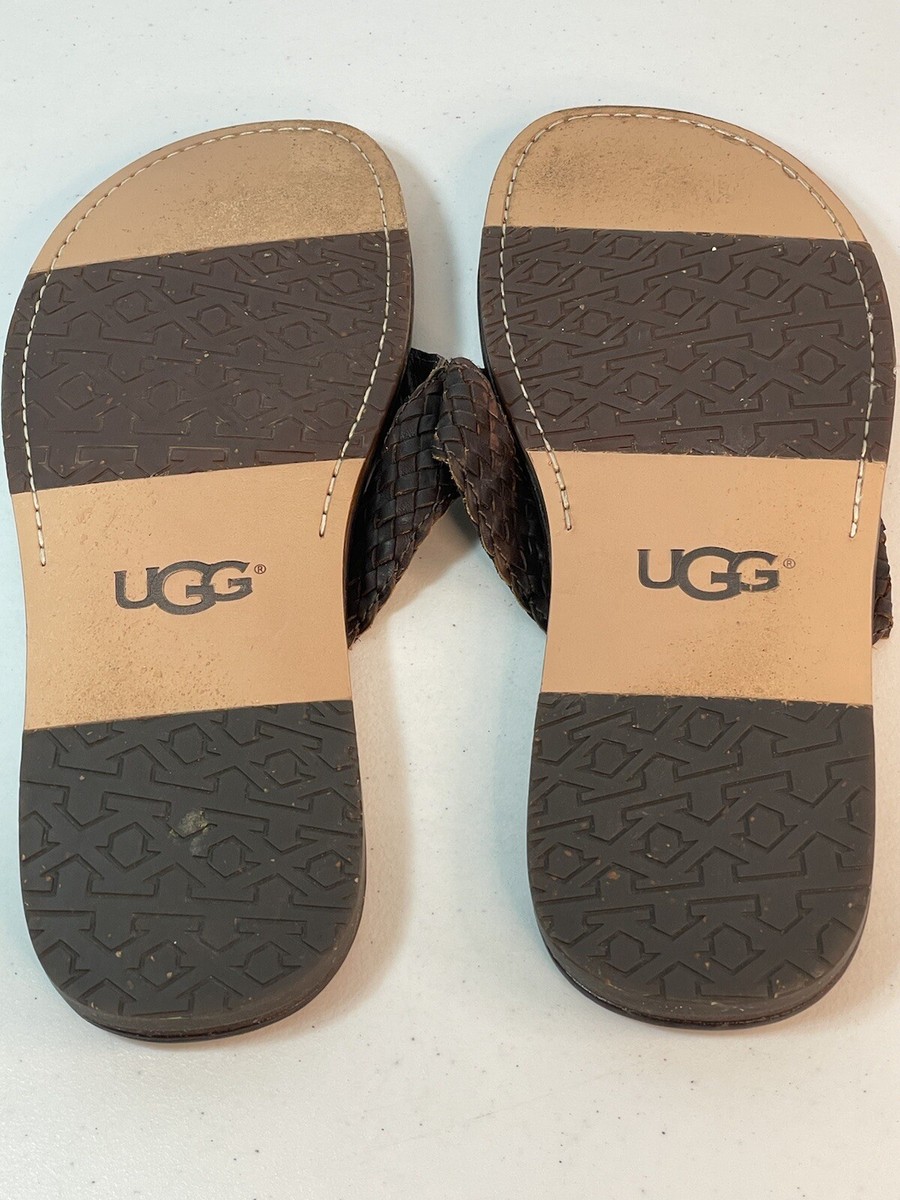 UGG Brown Braided Leather Thong Sandals. Size 13. #1007524  display picture 1