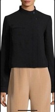 Rachel Roy RACHEL Black Mock Neck Moto Jacket Blazer, Size 4