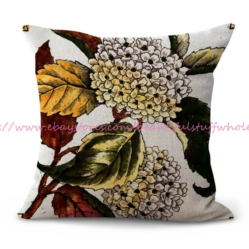 sofa pillow covers Victorian tile retro flower hydrangea cushion cover-image