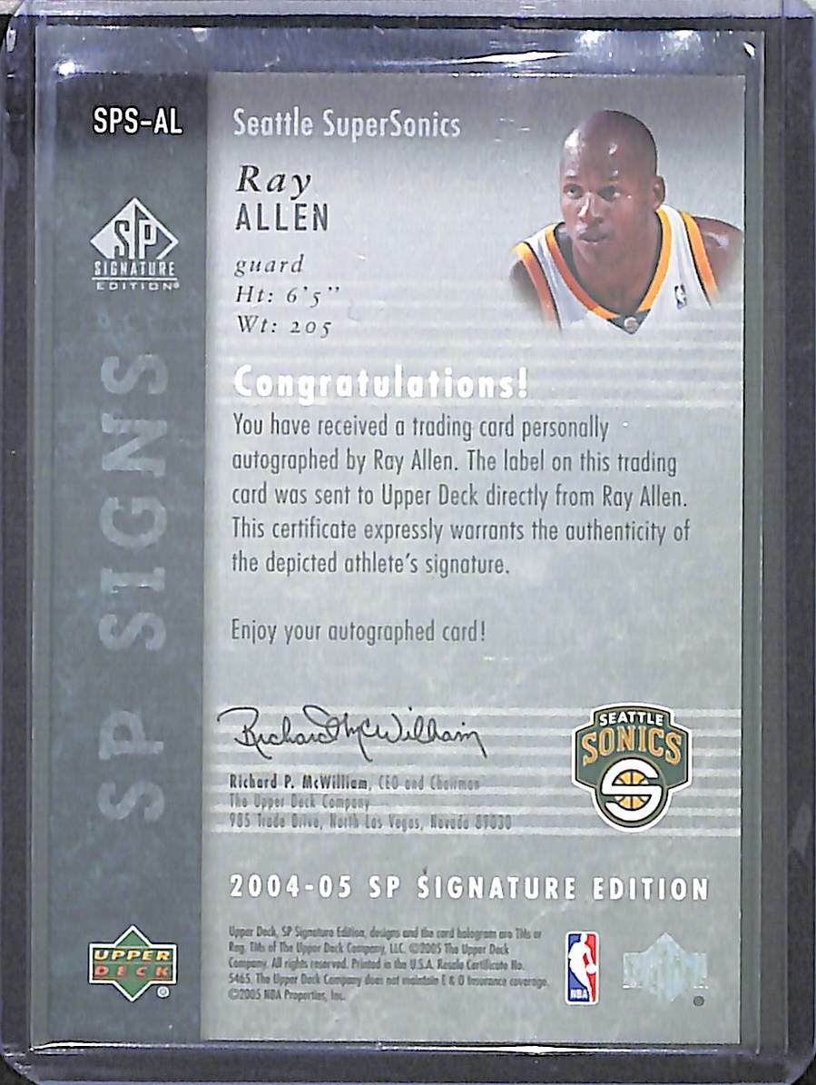 2004-05 UD SP Signature Edition SP Signs Autograph SPS-AL Ray