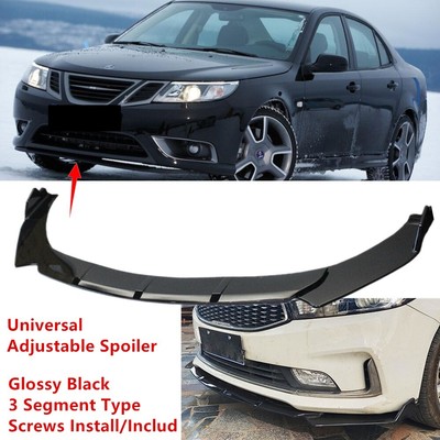 Universal Black Fit For Saab 9-3 2008-2011 Front Adjustable Lip Spoiler Splitter