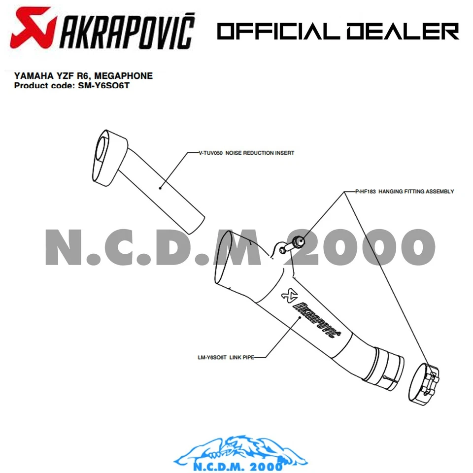 Akrapovic Sm-Y6So6T Slip-On Line Exhaust Titanium Yamaha Yzf-R6 600 2009 - Image 4 of 4