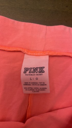 PINK Victoria’s Secret Bright Coral A Line Skirt Elastic Waist Skirt Size L - Picture 3 of 3