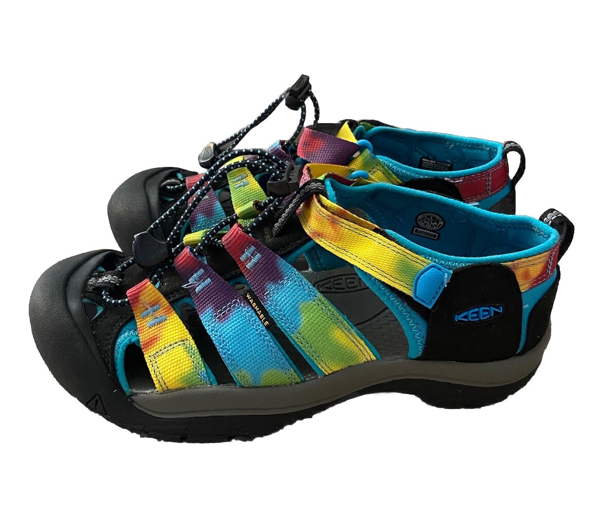 Scarpe da acqua Keen Newport H2 sandali da trekking arcobaleno tie dye bambini grandi taglia 4 M