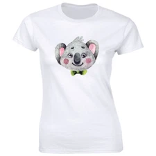 Cute Happy Koala with Bow Tie T-Shirt for Women