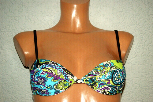 NEU! BUFFALO BIKINI *Push Up-BH grün türkis gemustert Urlaub#Sommer#Strand# 34 A - Bild 4 von 6