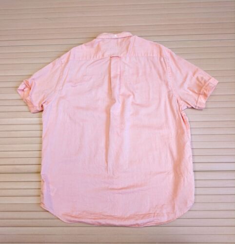 Camicia Ralph Lauren grande salmone uomo Chambray Oxford corta con bottoni pony - Foto 2 di 10