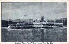 Steamer Robert Fulton Hudson River Line Posted  Vintage White Border Post Card 