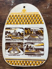 Vintage HARD PLASTIC Canton Oh Wall Sign FOOTBALL HALL FAME McKinley Garden Cent