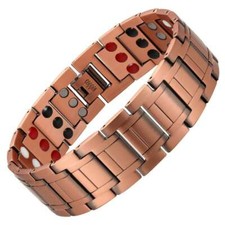 Massive Pure Copper Magnetic Bracelet 4 Elements Arthritis Pain Relief Energy