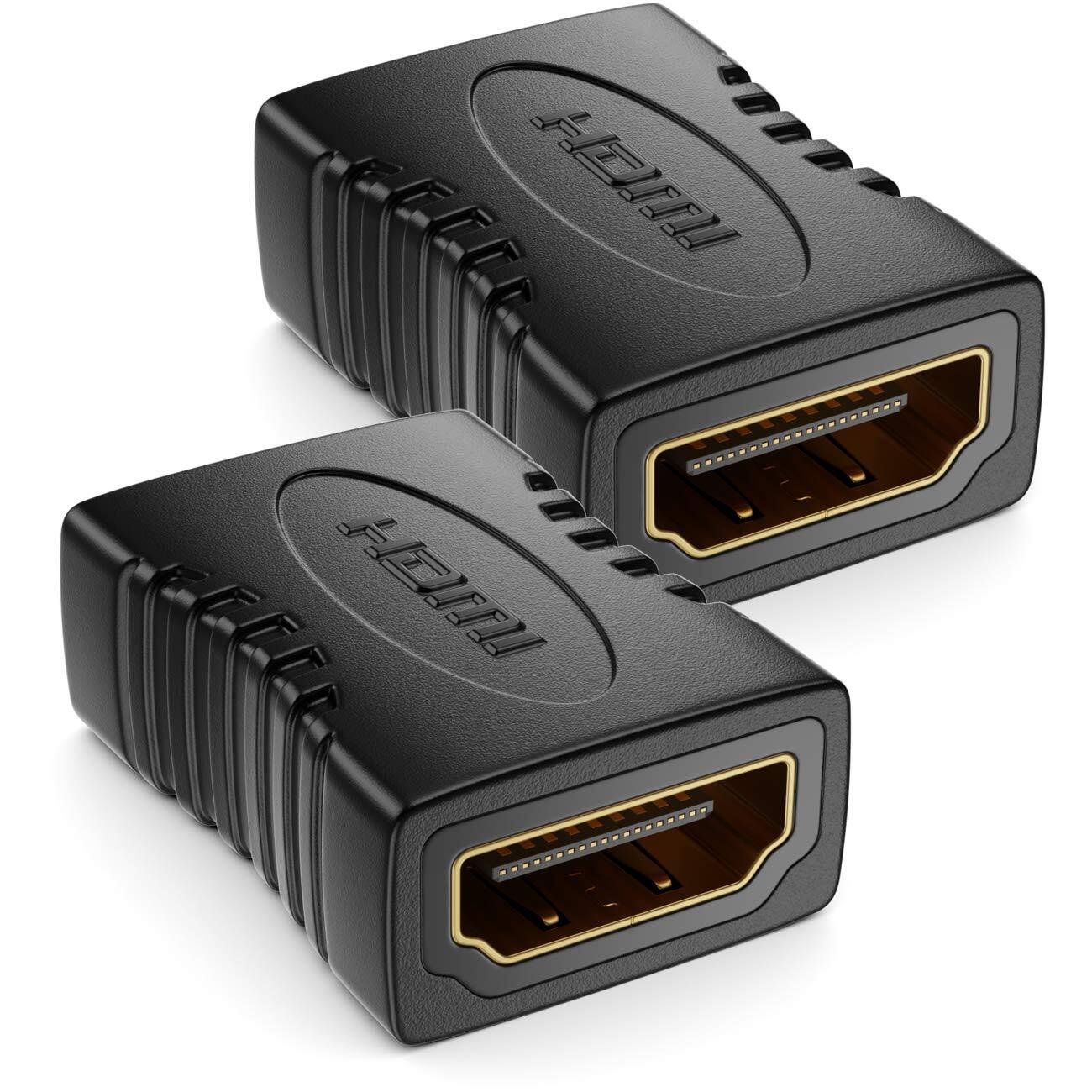 deleyCON 2x HDMI Adattatore Frizione Connettore - 2x Standard HDMI Femmina Ti...