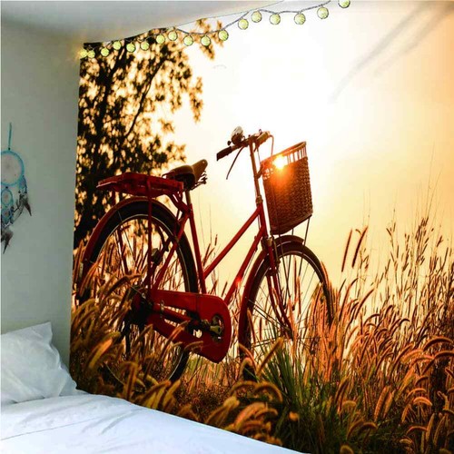 Beautiful Evening Bike 3D Wall Hang Cloth Tapestry Fabric Decorations Decor - Picture 5 of 6