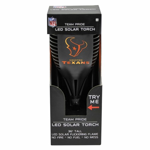HOUSTON TEXANS LED SOLAR TORCH 36" TALL FLICKERING AMBER FLAME NFL OUTDOOR - Picture 5 of 5
