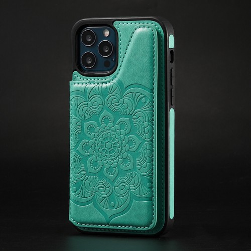 Flower Card Slot Leather Phone Case for iPhone 12 13 11 Pro Max XR XS 6 7 8 SE - 第 17/18 張圖片