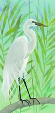 Ceramic Backsplash Tile Mural Waterfowl Kitchen/Bathroom - Egret by the Shore I
