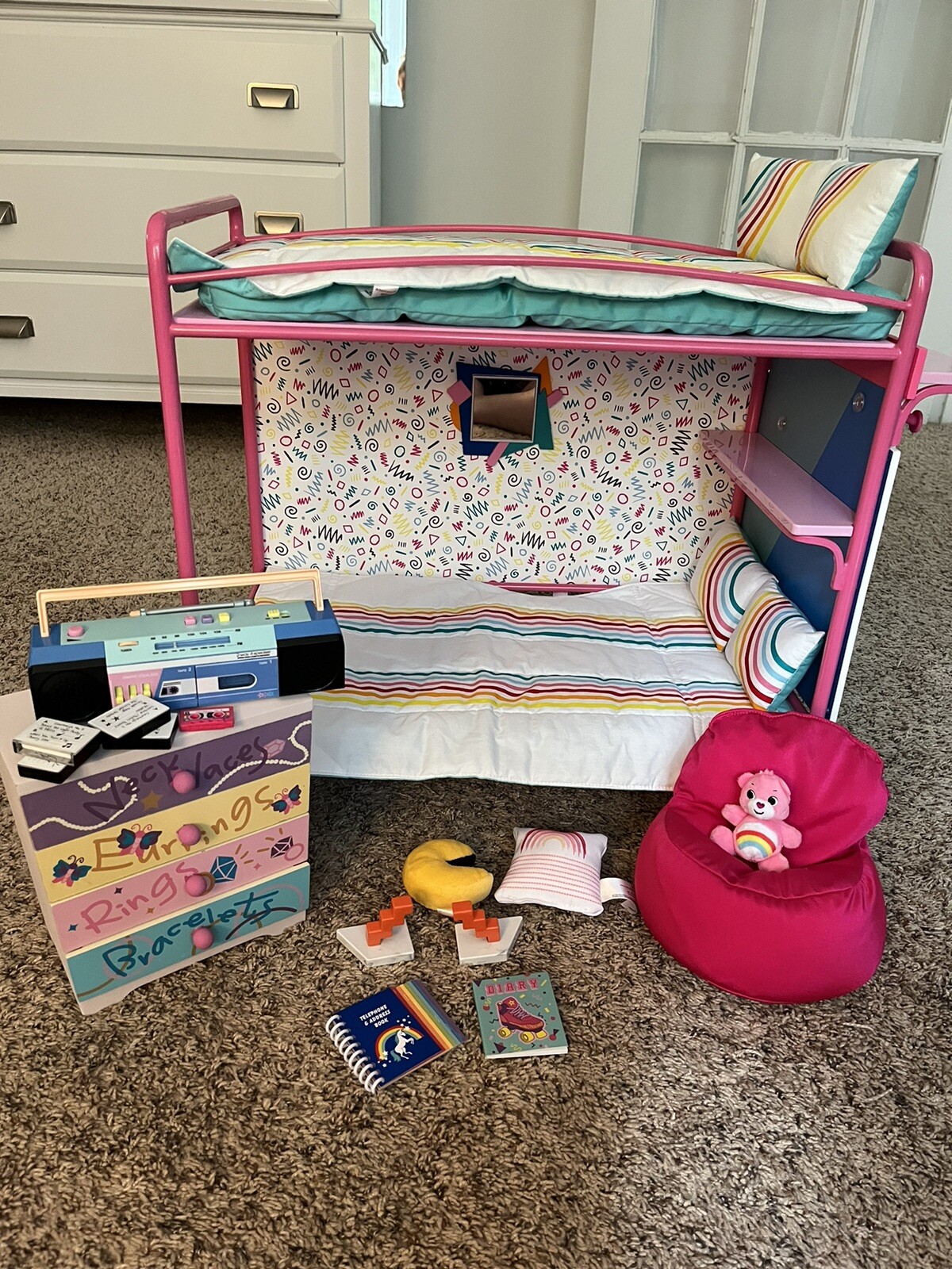 American Girl Courtney Moore Bunk Bed And Boombox (works) Lot EUC! eBay