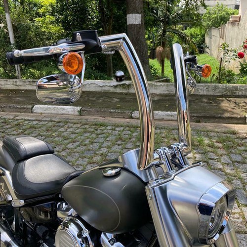 DNA MONSTER 16'' Rise Ape Hanger Fat Bars 2" Handlebar For Harley Fatboy Softail - Foto 1 di 24