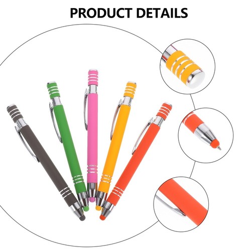 5 Pcs Metal Ballpoint Pen Retractable Pens with Stylus Capacitive - Zdjęcie 11 z 12