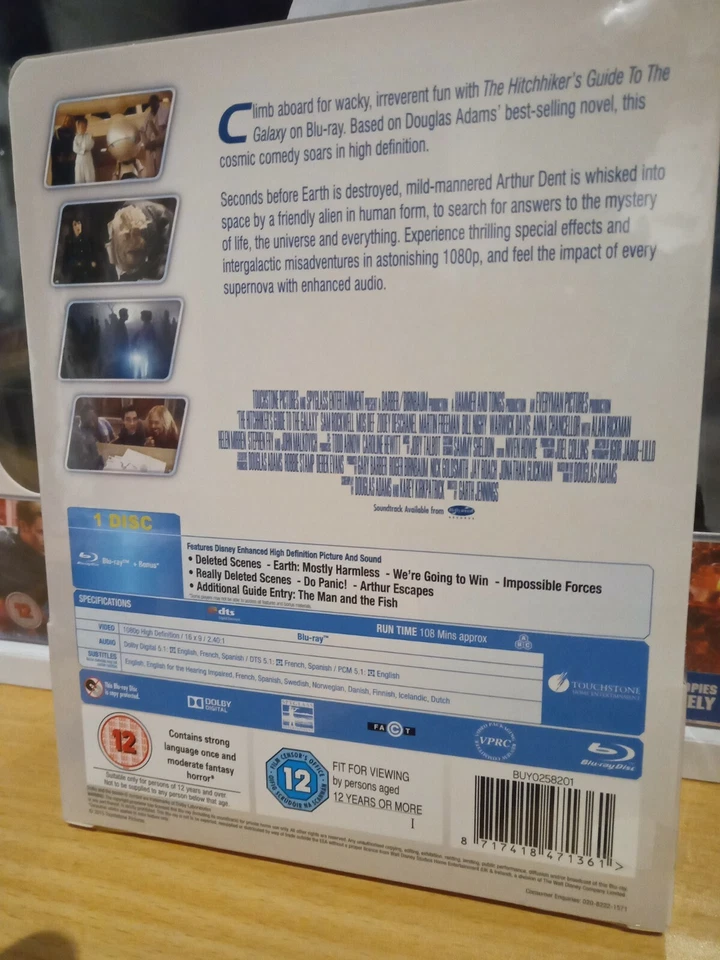 Hitchhikers Guide To The Galaxy Blu Ray STEELBOOK UK Release BRAND NEW & SEALED - Image 3 of 3