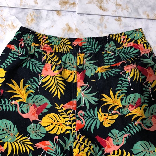 First Wave Shorts Youth Kid 14/16 Blue Colorful Floral Flamingo Mesh Swim Trunk - Picture 5 of 12