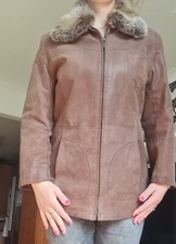 Michele Boyard Brown Suede Jacket, Size 42. Uk 14