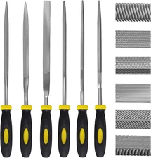 Kapoua Needle File Set, 6 Pieces Hand Metal Files, Hardened Alloy Strength Steel