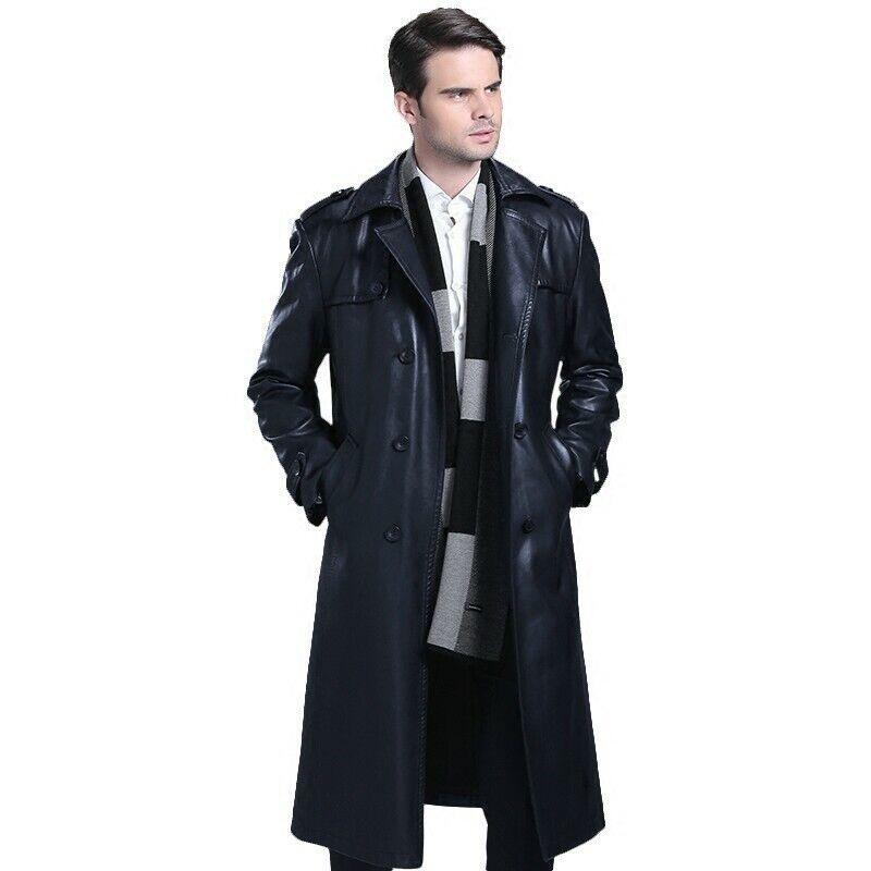 OVERCOAT Classic ダブルブレステッドジャケット　ブラック Men's Double Breasted Trench Coat Oversized Casual