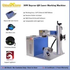 30W Raycus QB 300*300mm Fiber Laser Marking Engraver Machine For Steel Metal US