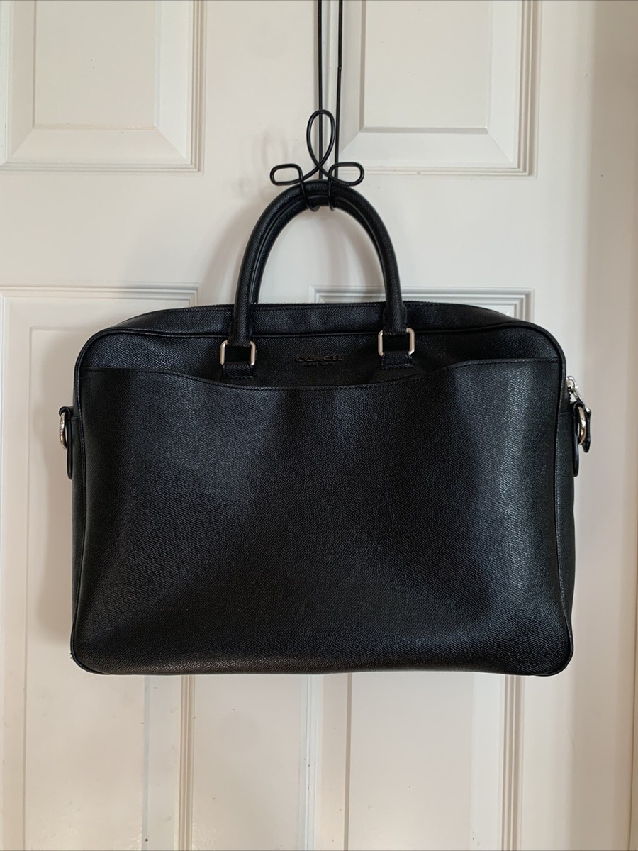 COACH Leather Beckett Slim Briefcase Bag NI / BLACK Style F68030