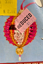 Walco PINK PRINCESS MAKES 2 Vtg Sequin Bead Vtg Christmas Ornament KIT DIY NOS