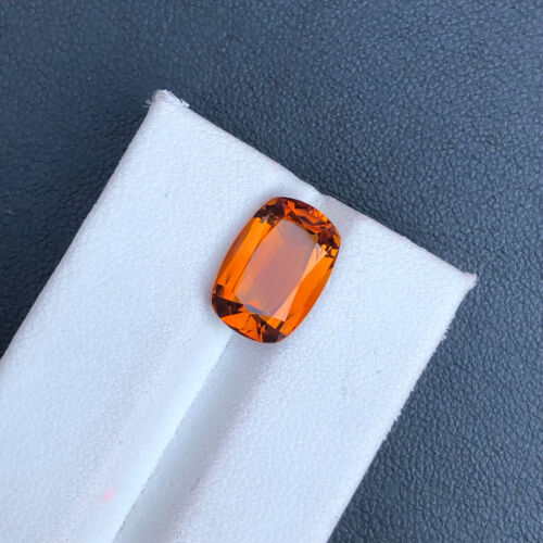 Natural Cut 05 Carat Orangish Red Madeira Citrine Cushion Faceted Loose Gemstone