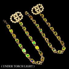 925 Sterling Silver Earrings Round Fire Opal Natural Gemstone Jewelry