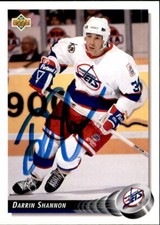 Darrin Shannon Signed Auto 1992-93 Upper Deck card Winnipeg Jets