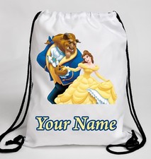 Personalised BEAUTY & THE BEAST BELLE Drawstring Girls Boys Name School PE Bag