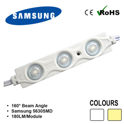 100 x Samsung 5630 LED Werbetechnik Module 160° Linseneinspritzung rein / warmweiß