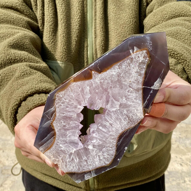 2.62LB Natural Beautiful Agate Geode Druzy Slice ExtraLarge Gemstone NE9476 2.62LB Natural Beautiful Agate Geode Druzy Slice ExtraLarge Gemstone NE9476