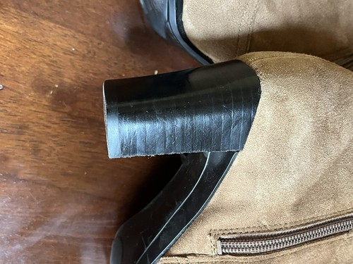 Nine & Company Stiefel mit Absatz Größe 7 hellbraun Leder Suade quadratische Zehenpartie Wadenstiefel - Bild 5 von 9