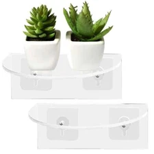 Clear Acrylic Window Plants Shelves Stick-On Plants Shelves Window Transparent