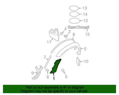 Genuine Nissan Rh Over Fender Assy-Frt Bumper Side OEM