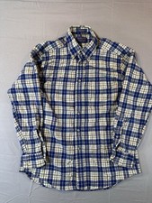 Pendleton Sir Pendleton Shirt Mens L Blue Plaid Virgin Wool Button Down USA