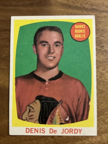 1961-62 DENIS DeJORDY #37 ROOKIE RC EX-MT+ Topps KEY Hawks GOALIE Star Hockey