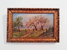Signed-LISTED- M. McLean - "In Apple Blossom Time" Landscape