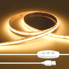 6.6ft/2M Warm White COB LED Light Strip, 640LEDs 5V USB Led Lights for TV, 30...