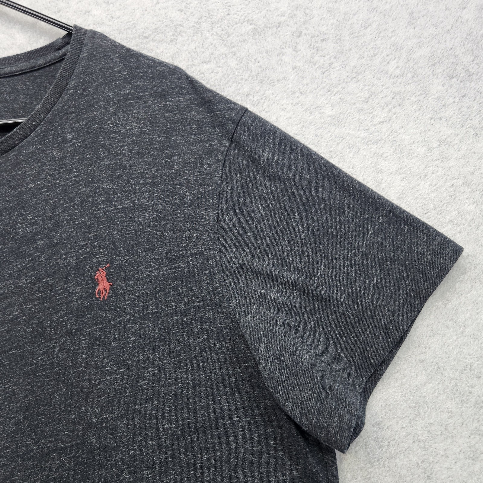 PONY Polo Ralph Lauren camicia uomo XL grigio erica girocollo manica corta maglietta morbida